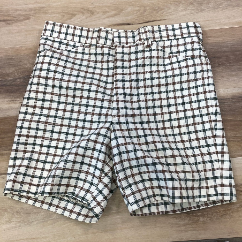 Vintage 70s 80s Jantzen Plaid Golf Shorts Mens 34 USA Made Talon Zip